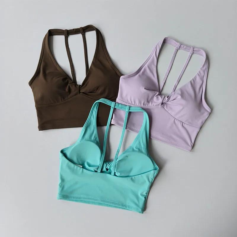 Soutien-gorge de sport respirant et à séchage rapide pour femme, anti-choc, push-up, idéal pour le y