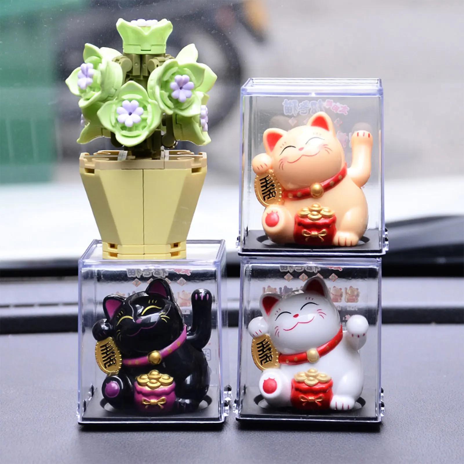Maneki Neko – chat porte-bonheur à énergie solaire, chat porte-bonheur chinois, agitant la main, déc
