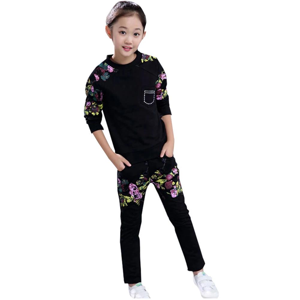 Survêtements pour enfants, vêtements de sport décontractés pour filles 2 pièces, veste à manches lon