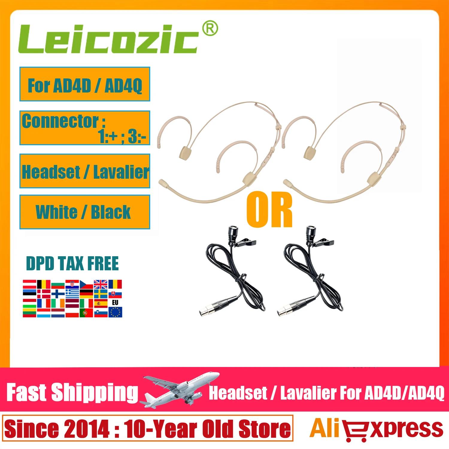 Leicozic 2 pièces AD4D AD4Q ensemble de microphones à revers Lavalier avec transmetteur Body Pack po