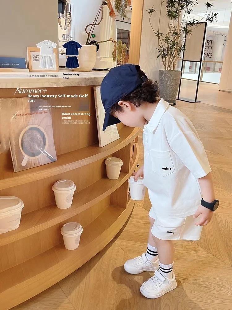 Polo décontracté pour garçons, vêtements d'été pour enfants moyens et grands, version coréenne, nouv