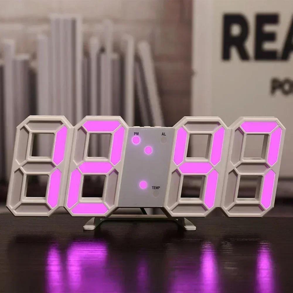 Horloge de bureau numérique horloge de bureau électronique décorative murale avec Mode lumineux régl