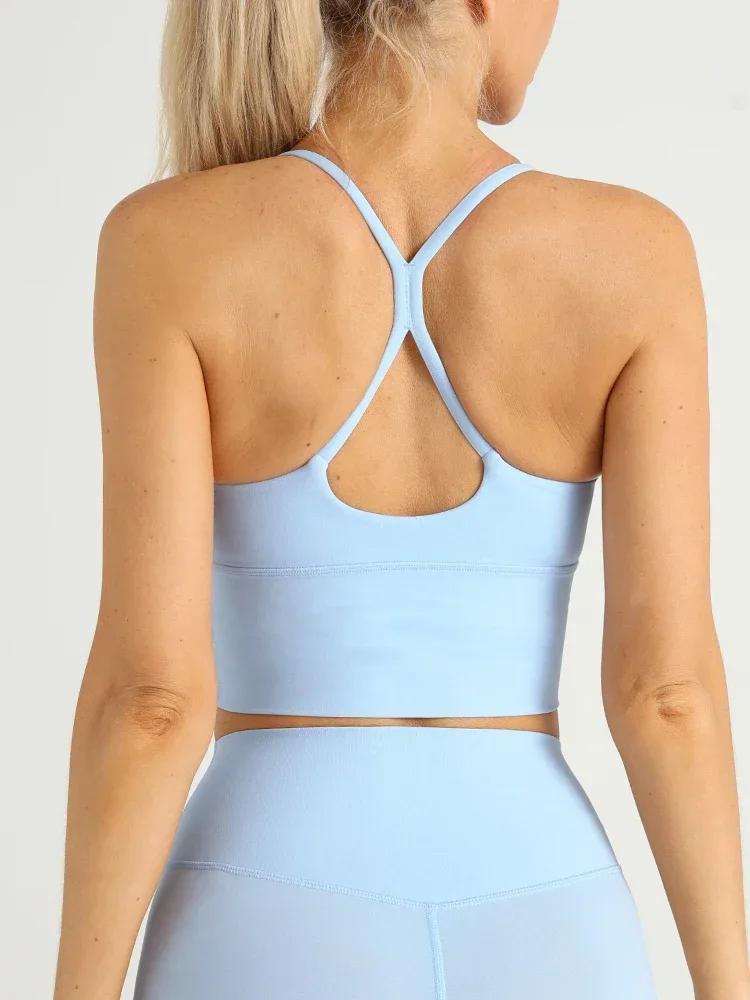Soutien-gorge sport femme dos croisé Y forme sexy fitness yoga jogging entraînement sensation nue