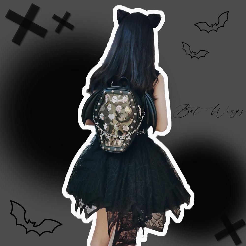 Ailes de chauve-souris Ita sac à dos émail broche affichage sac à bandoulière Goth broche collecteur
