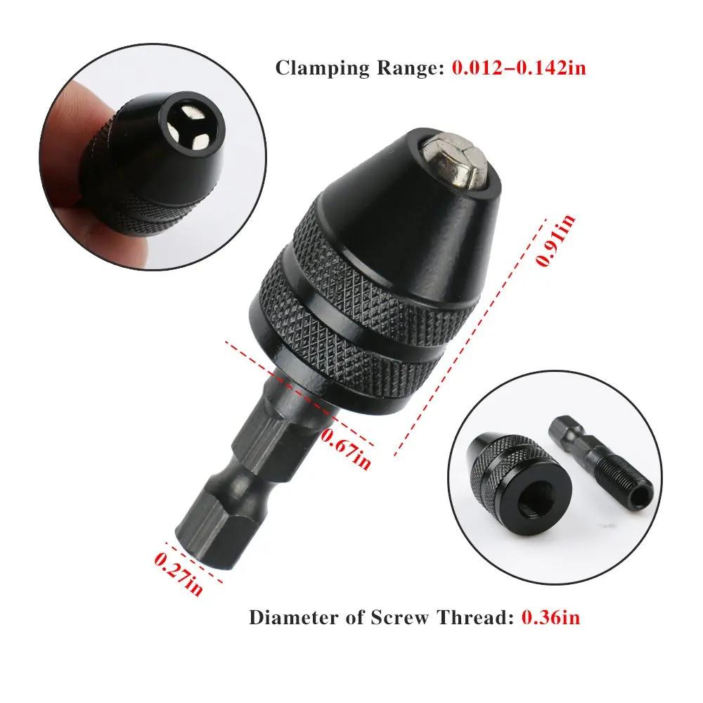 Adaptateur de pilote d'impact de tournevis de mandrin de perceuse sans clé 1/4 ''adaptateur de conve