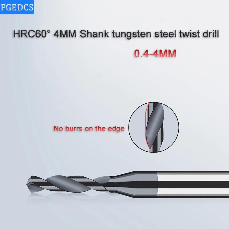 Foret en alliage de carbure, acier au tungstène, foret hélicoïdal dur en acier inoxydable, tige D4mm