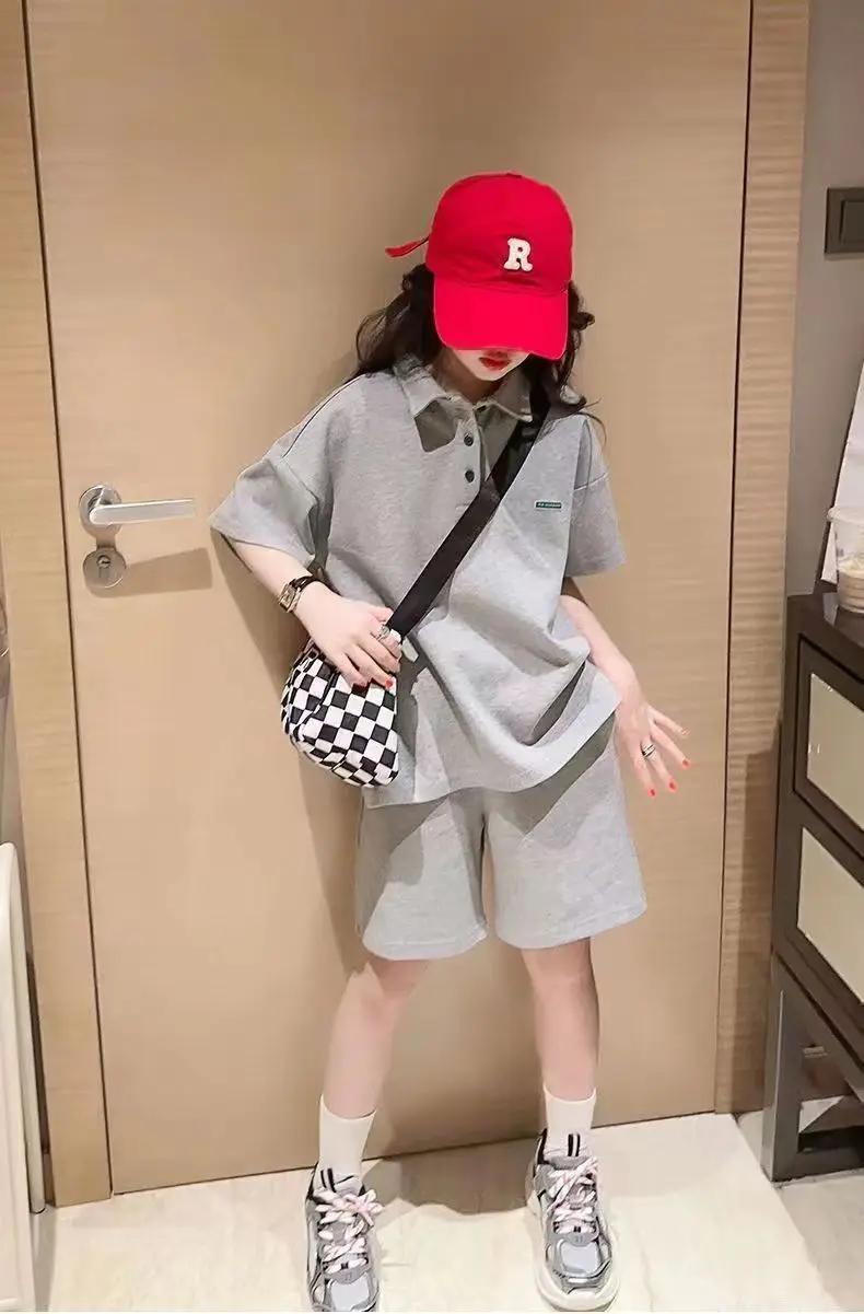 Ensemble T-shirt et pantalon à manches courtes pour filles, vêtements de sport décontractés, olympiq