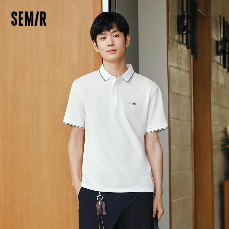 Polo Homme Semir 2026 – Rayures Color Block, Col Revers, Imprimé Lettres, Sensation Fraîche, Simple