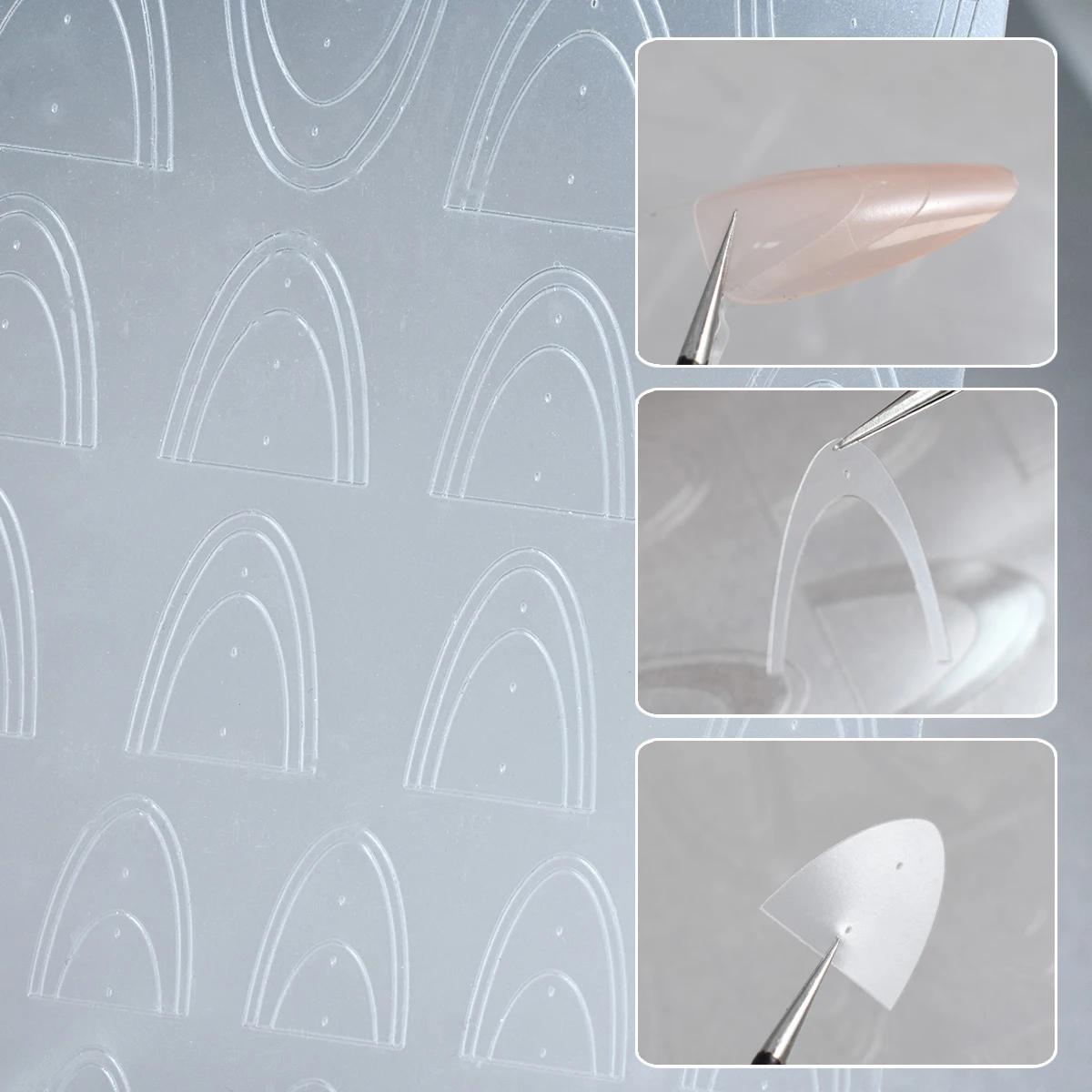 Autocollants pour ongles français en dentelle creuse, 1 pièce, mode Simple, curseur auto-adhésif, dé