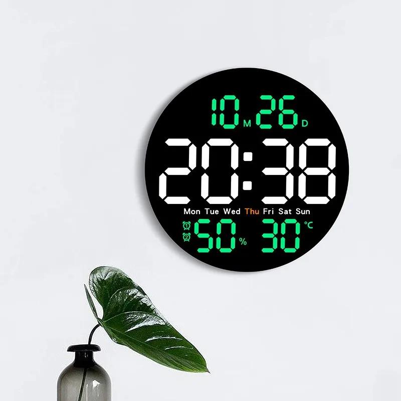 10 pouces télécommande numérique horloge murale température humidité Date semaine synchronisation co