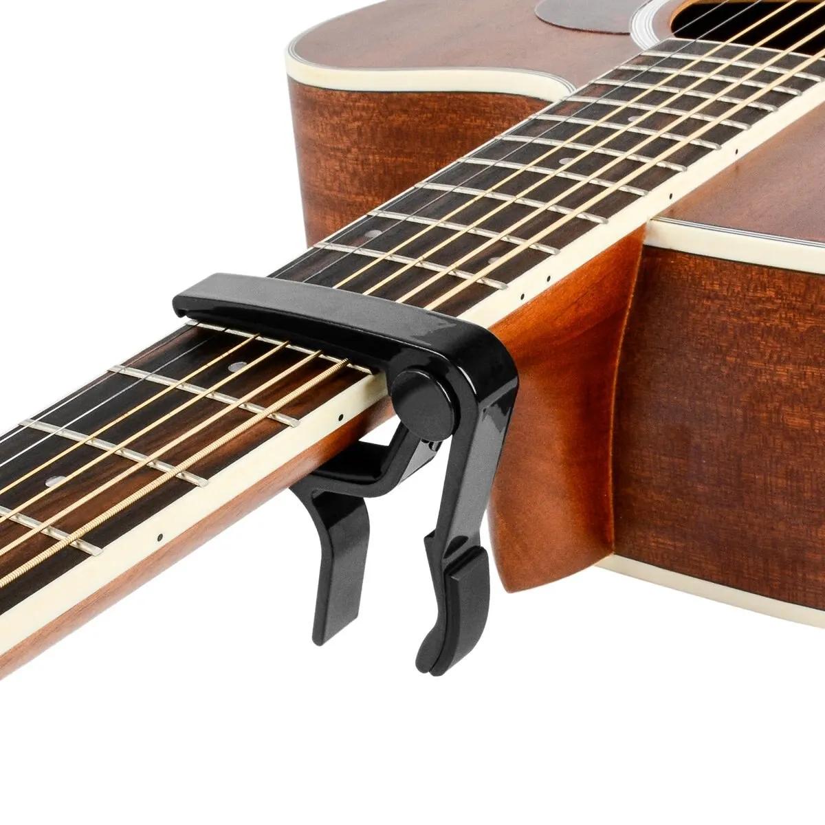 Capodastre de guitare pour guitares acoustiques et électriques Capos à une main noir