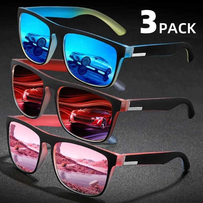 Lunettes de soleil polarisées carrées multicolores, dégradé fantastique, Anti-éblouissement UV400, p