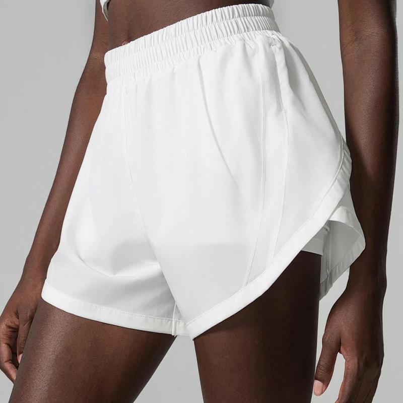 Short de course 2 en 1 pour femme, tissu tissé, poche, gym, yoga, respirant, séchage rapide, entraîn