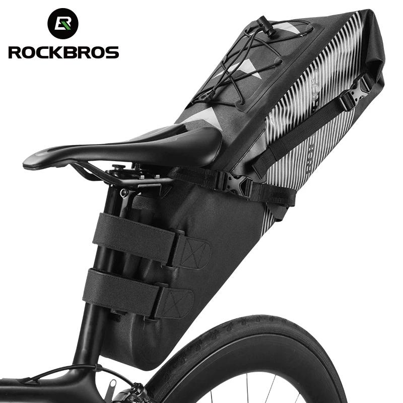 ROCKBROS – sac de vélo réfléchissant imperméable 8 10 14 L, sacoche de selle de grande capacité, sac