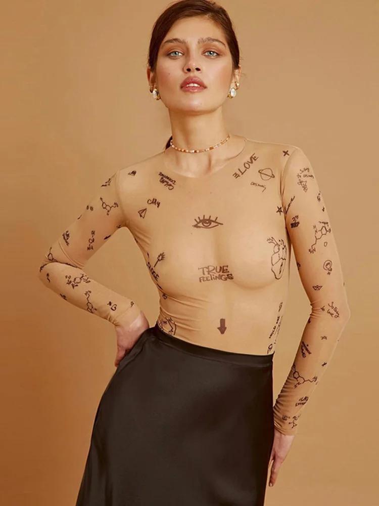 Haut une pièce moulant et Sexy pour femmes, body à manches longues, col rond, vêtements de fête de b