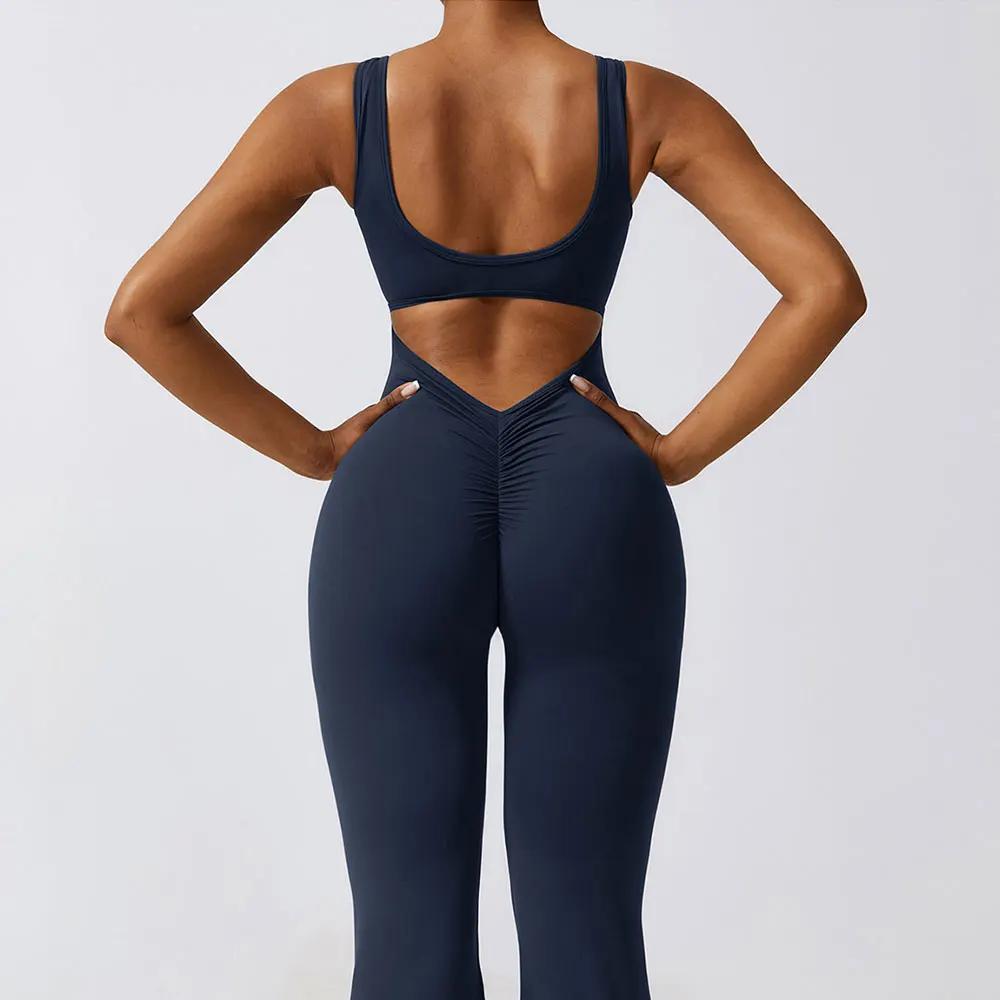 Femmes survêtement Sexy combinaisons Yoga costume une pièce Sport Fitness ensemble d'entraînement ex