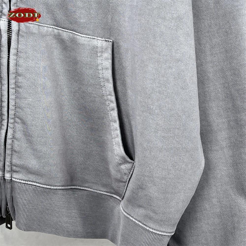 ZODF 2025 automne hommes poids lourd 480gsm sweats à capuche unisexe rétro lavé Terry coton en détre