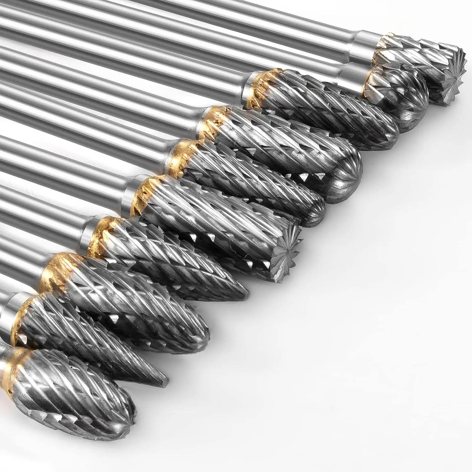 Jeu de bavures en carbure compatibles avec l'outil rotatif Dremel, 10 embouts de meuleuse, râpe à li