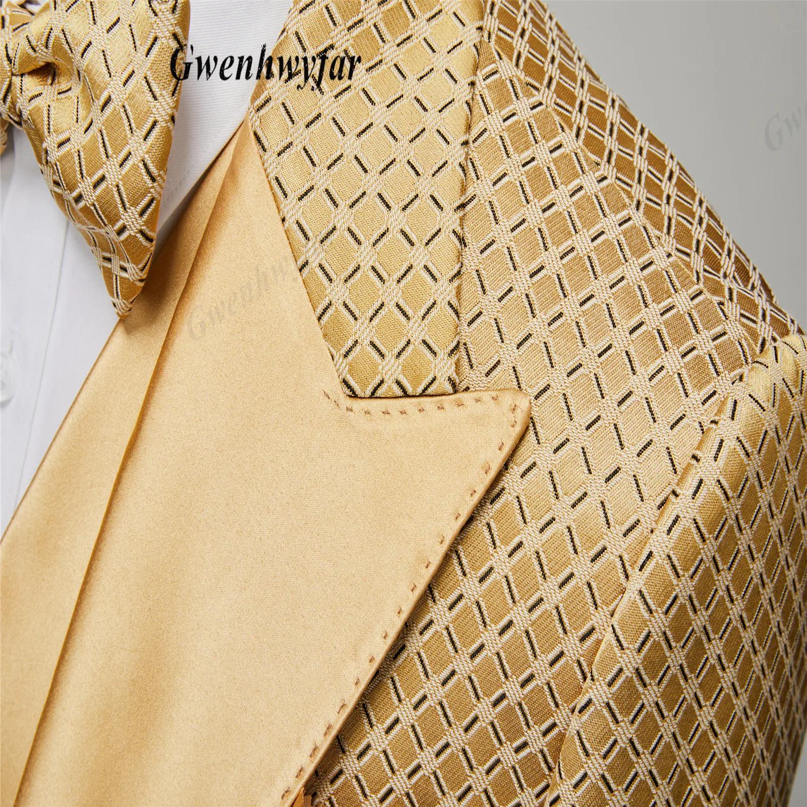 Gwenhwyfar blé-or modèles costumes pour hommes 2026 automne costumes de fête comprenant plaine or re