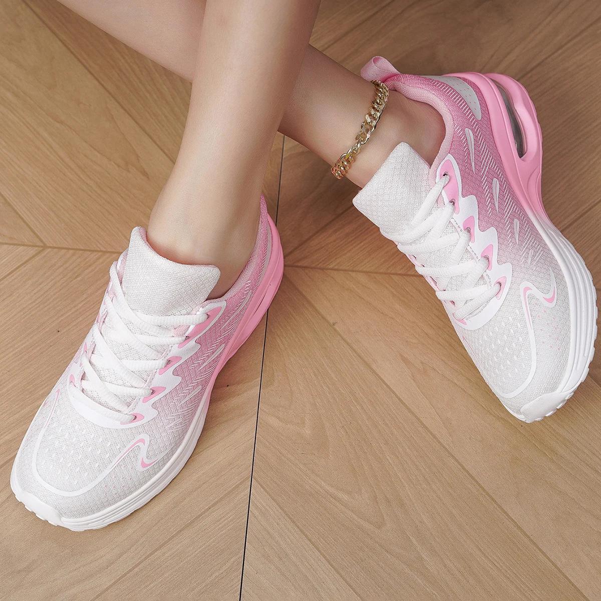 Chaussures de marche en maille à coussin d'air Encounaker - Respirantes pour femmes sport tennis