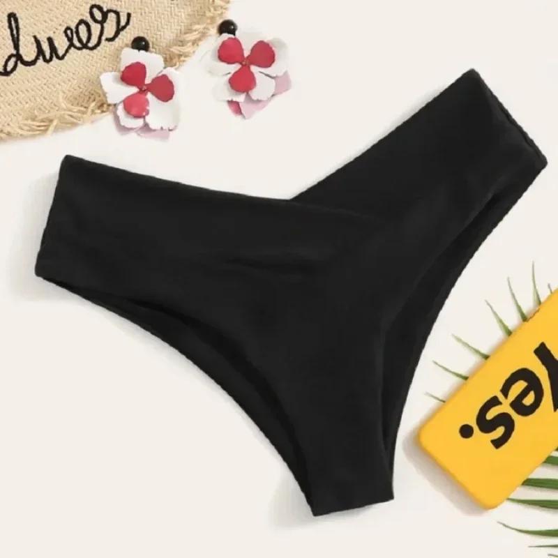 Femmes taille haute brésilien Bikini ensemble Sexy V effronté maillots de bain été plage maillot de
