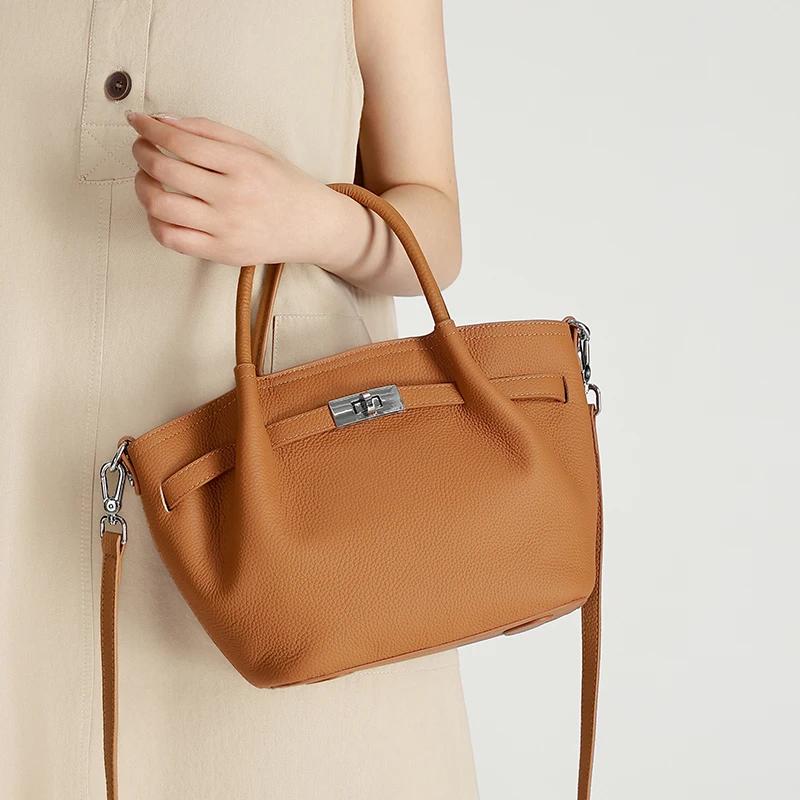 Sac seau en cuir véritable pour femmes, sacs à main de luxe de créateurs, sac bandoulière en cuir pl