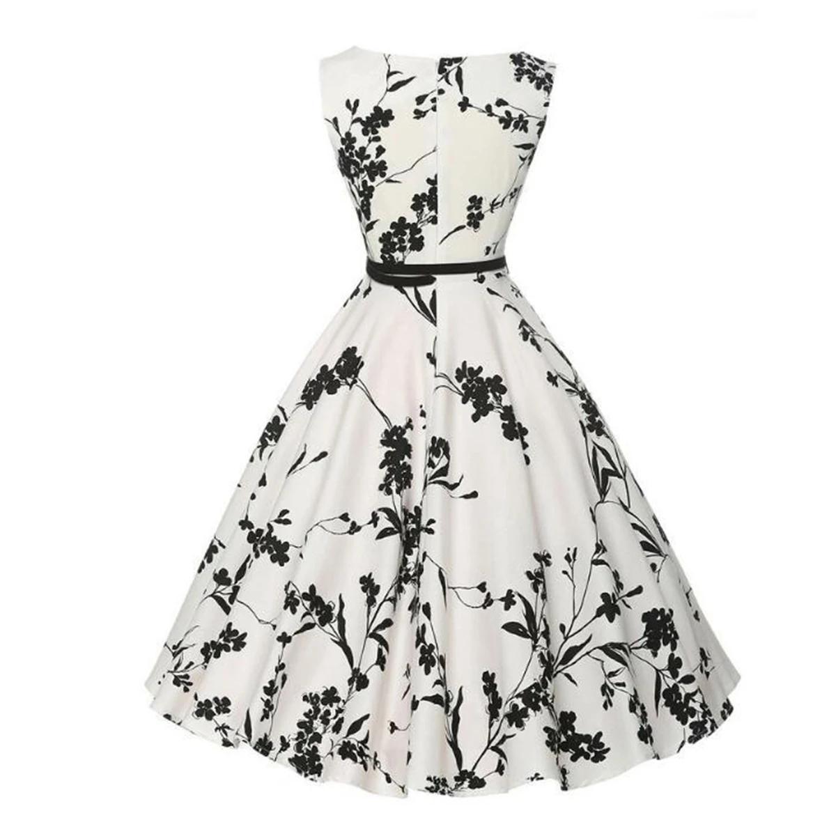 Robes d'été Robe vêtements Robe florale rétro Swing décontracté Vintage robes Rockabilly