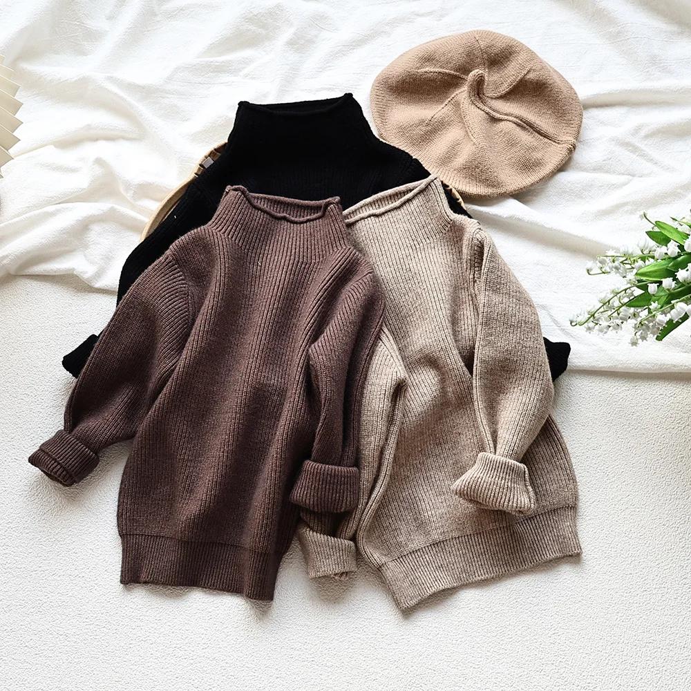 MILANCEL Pulls pour enfants, nouveau printemps-automne, col roulé, pull pour garçons, tricot pour ga
