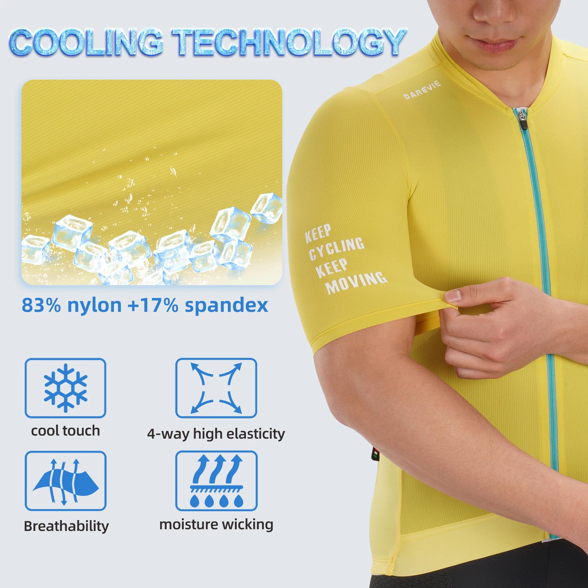 DAREVIE Maillot de cyclisme respirant pour hommes et femmes, vêtements de cyclisme à séchage rapide,