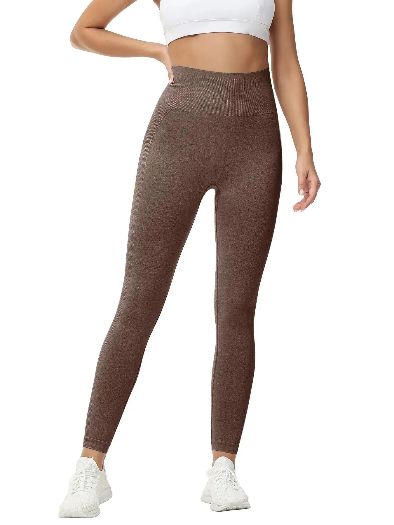 Pantalon de Yoga extensible pour femmes, taille haute, fesses pêche, Fitness