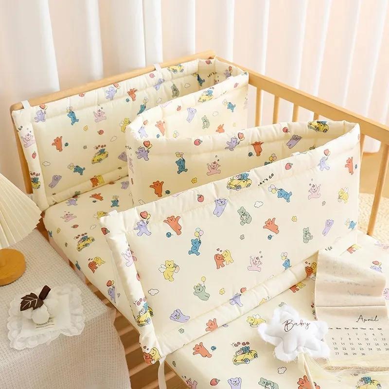Clôture de berceau pour bébé, sac en coton doux, bande Anti-collision, clôture de lit une pièce pour