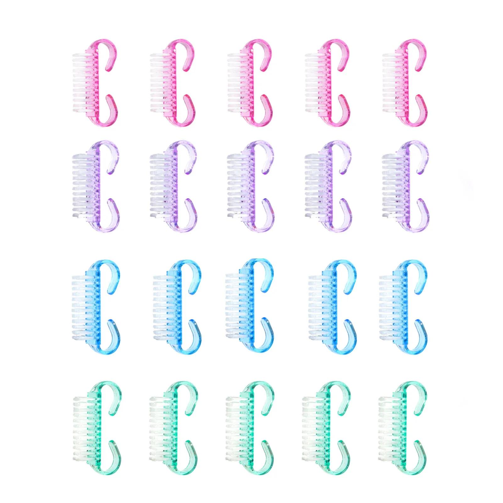 1/5/20 pièces brosse à ongles en acrylique couleur rose Nail Art manucure pédicure doux enlever la p