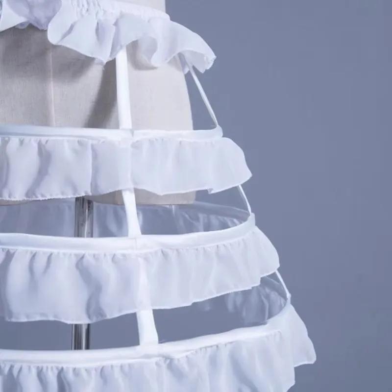 Femmes filles Lolita creux feuille de Lotus dentelle Cage à oiseaux os de poisson jupe Cosplay robe