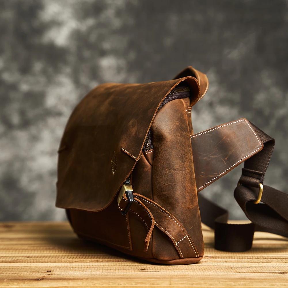 ZRCX haute qualité en cuir véritable hommes sac de messager sac à bandoulière décontracté mode homme