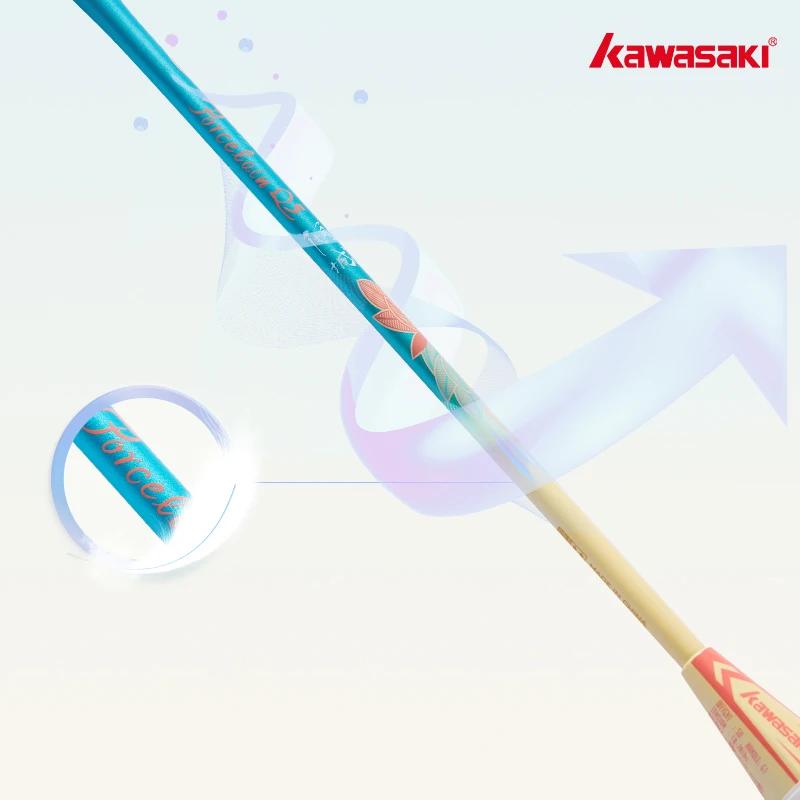 Kawasaki-Raquette de badminton PORCELpuppy Q5 pour femme, fibre de carbone 5U, tige super fine, avan