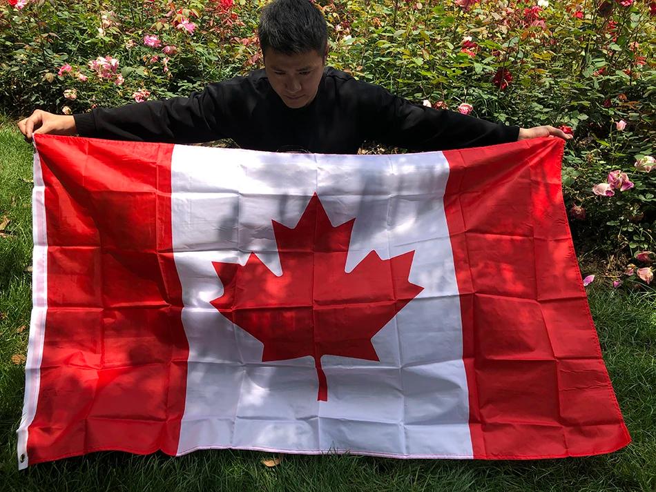 SKY DRAPEAU livraison gratuite grand drapeau canadien 90*150 cm suspendu polyester 3x5 pieds Canada