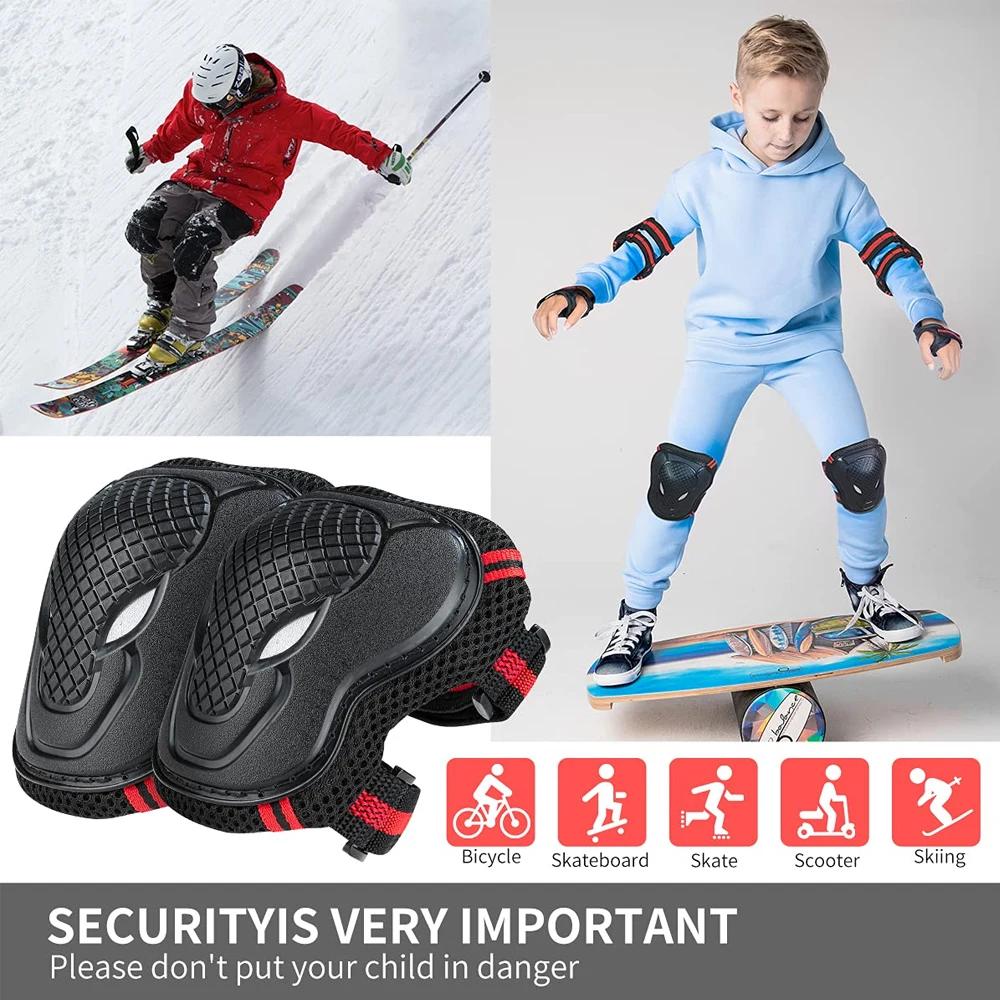 BraceTop 6 pièces/ensemble genouillères pour adolescents et adultes coudières protège-poignets équip