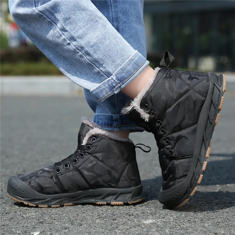 Bottes de neige imperméables pour enfants, chaussures d'extérieur chaudes, bottes courtes pour garço