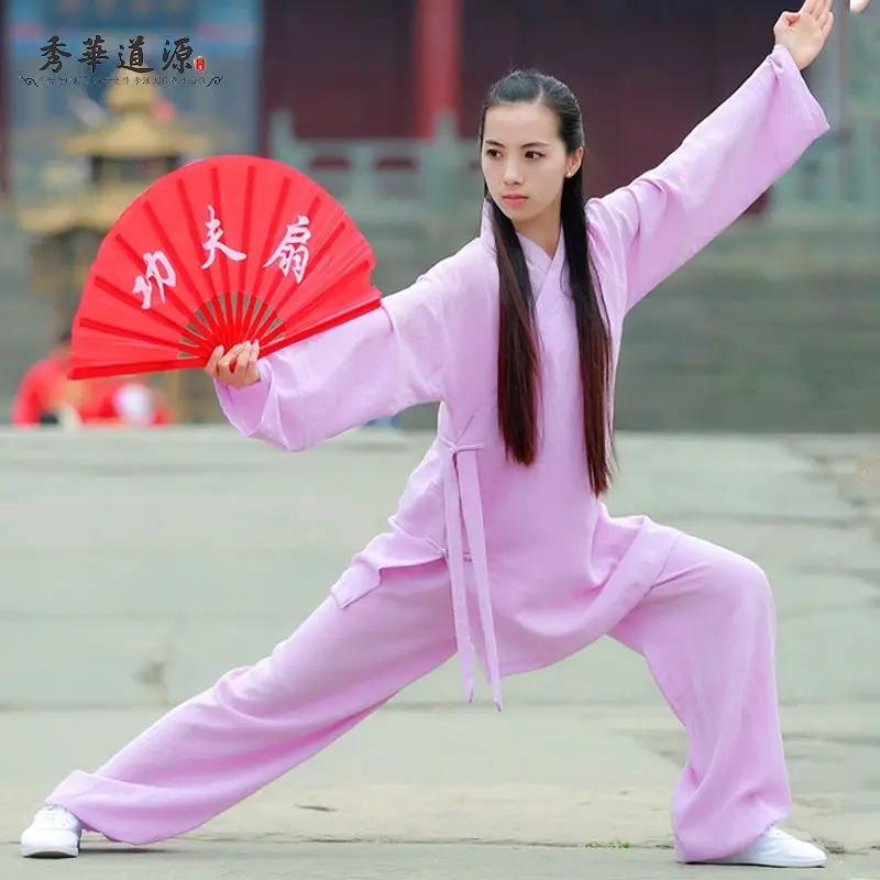 Vêtements TaiChi unisexes en lin et coton, vêtements d'entraînement respirants, vêtements d'arts mar
