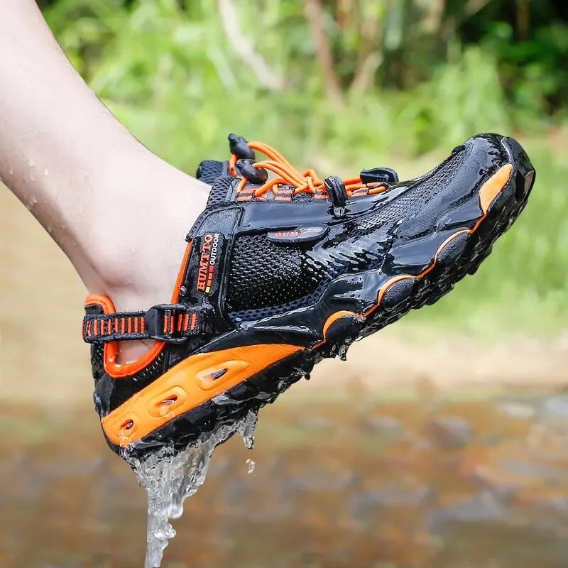 Chaussures de randonnée homme Humtto été - Baskets extérieur respirantes à séchage rapide pour trekking et plage
