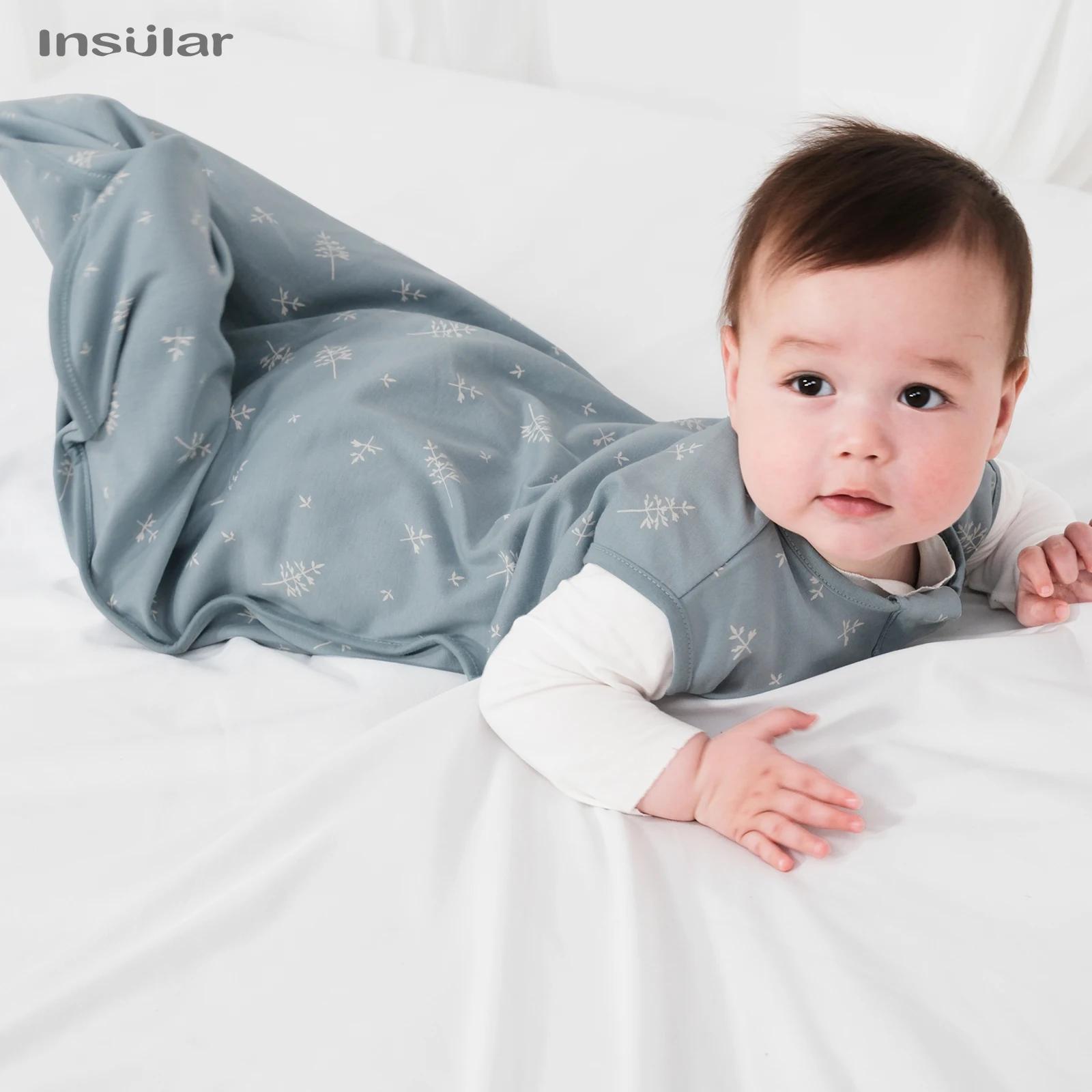 Sac de couchage insulaire pour bébé, sac de couchage unisexe sans manches 100% coton, couverture de