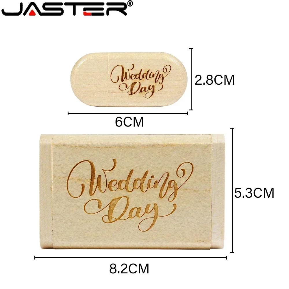 JASTER – Lot de 10 clés USB 2.0 en bois, 128 Go, logo personnalisé offert, cadeau d'affaires, clé US