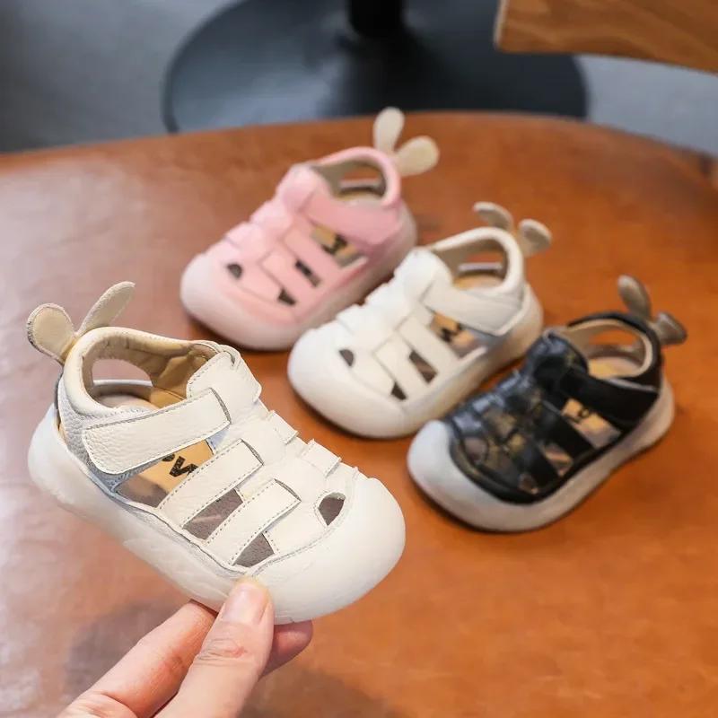 Sandales d'été en cuir véritable pour bébés filles et garçons, chaussures d'école à l'offre elles so