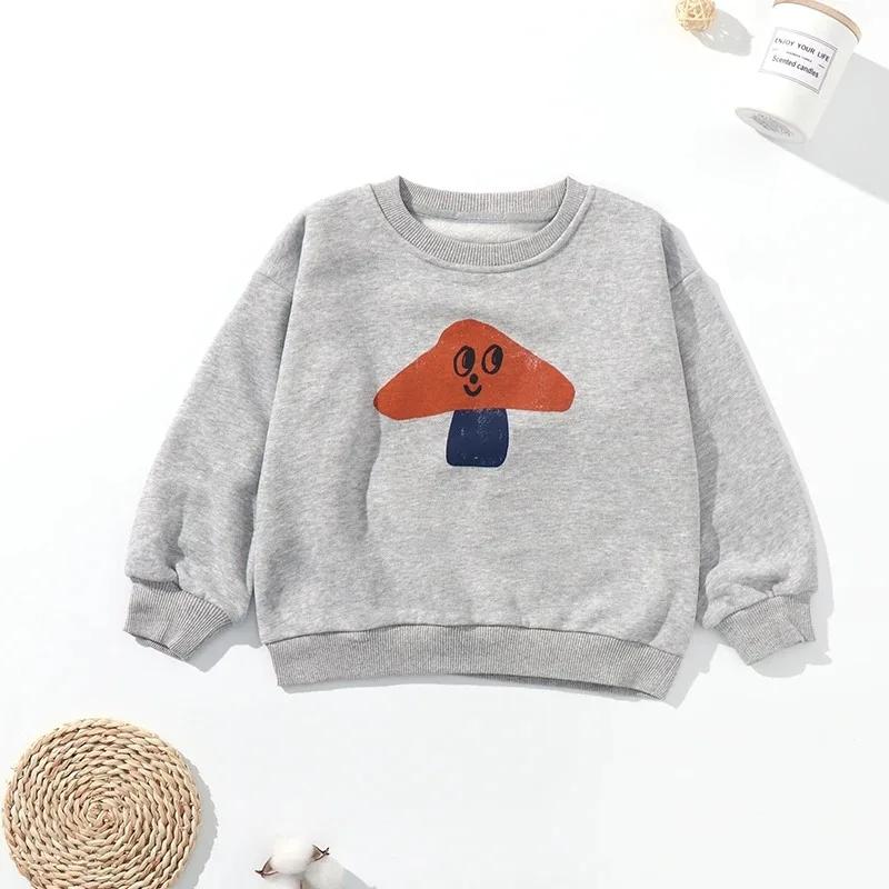 Sweat-shirt à manches longues et col rond pour enfants, coréen INS, hauts mignons pour filles et gar