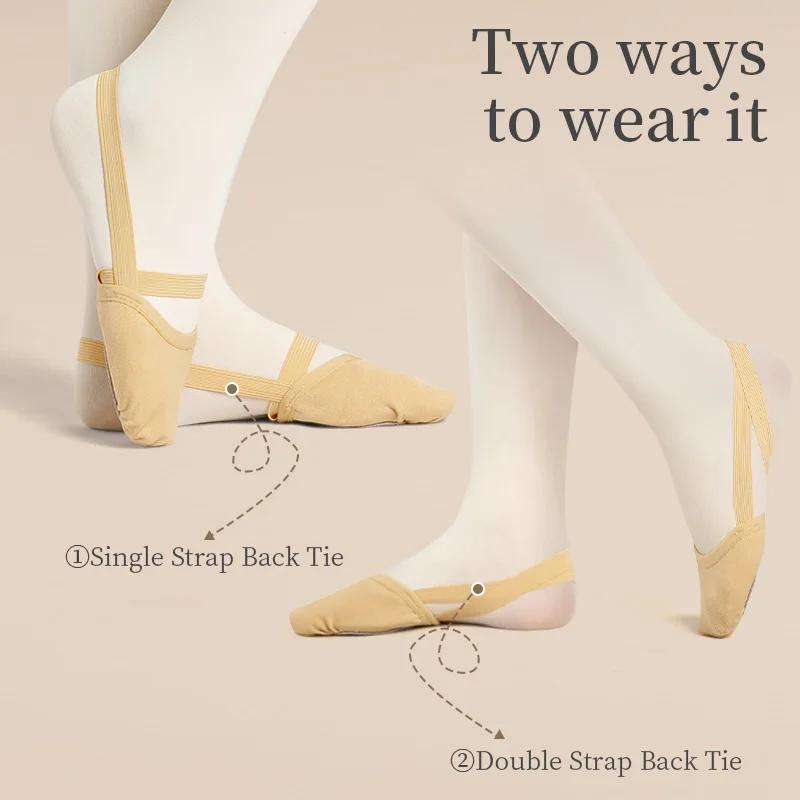 Chaussures de gymnastique rythmique demi-chaussures élastiques chaussures de Ballet pantoufles plate