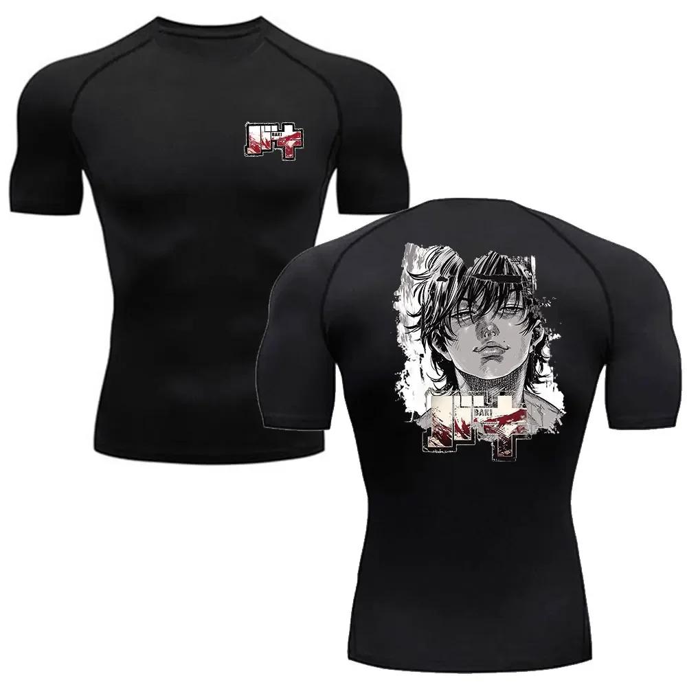 T-shirt Boxe Baki Hanma Homme - Haut Sport MMA Rash Guard Jiu Jitsu Entraînement Extérieur