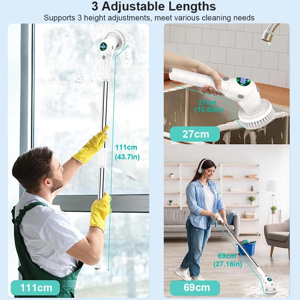 Brosse à livres électrique rotative sans fil, ménage multifonctionnel, cuisine, fenêtres, toilettes,