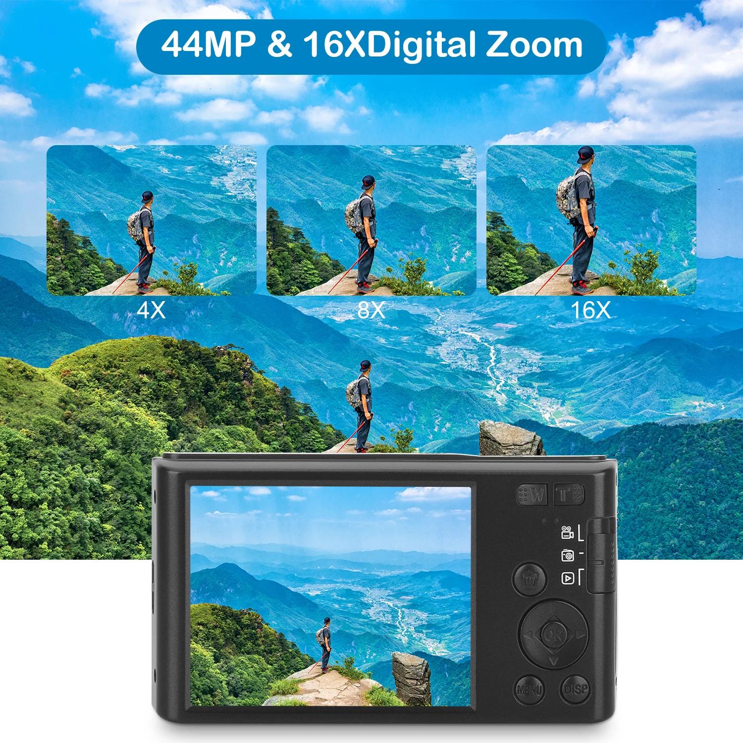 Appareil photo numérique 4K pour la photographie, n'aime numérique 16X, appareil photo compact pour