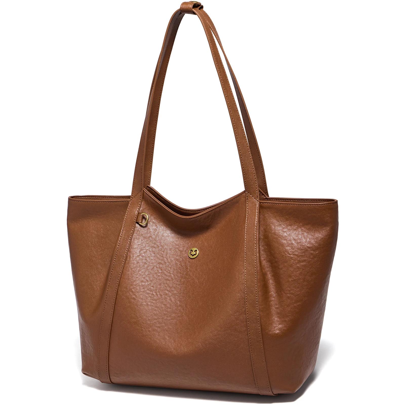 FOXER Sac fourre-tout tendance printemps pour femme, sac à bandoulière en cuir véritable léger pour