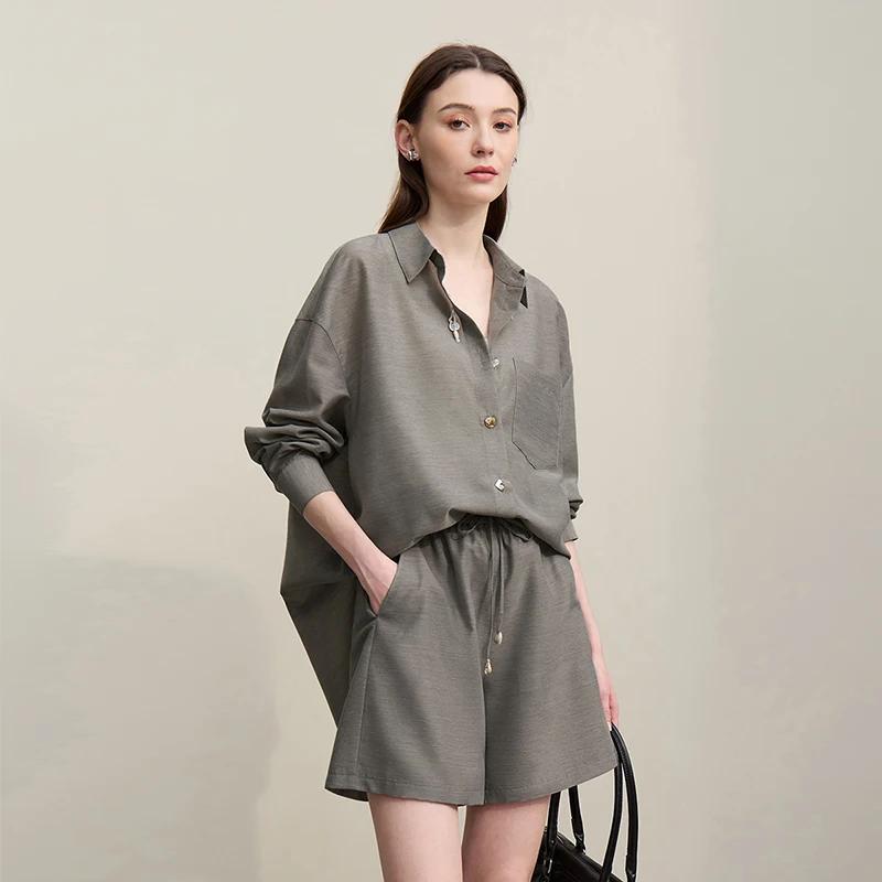 Chemises décontractées pour femmes Amii, Nouvelle collection été 2026, Style vacances, Ensemble shor